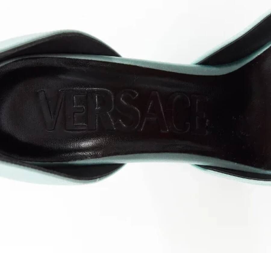 Versace Pre-owned Satin heels Blue Dames