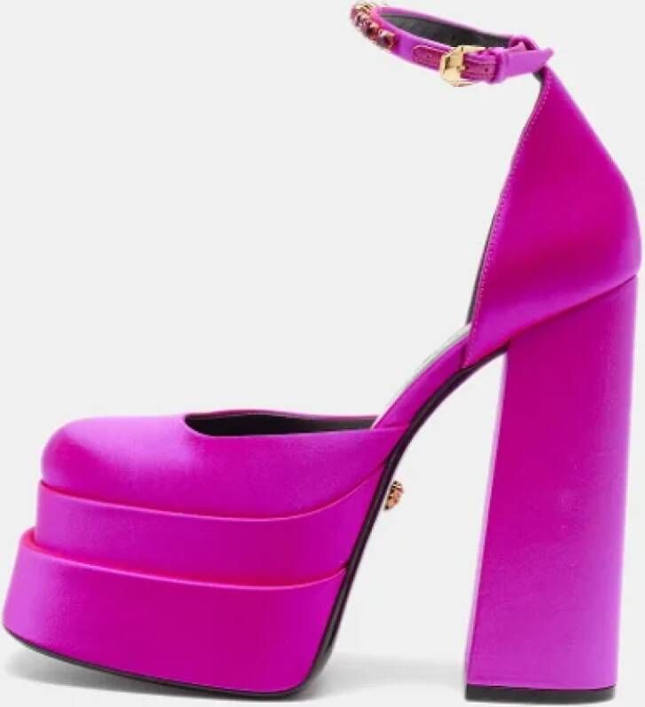 Versace Pre-owned Satin heels Purple Dames