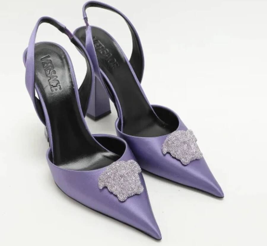 Versace Pre-owned Satin heels Purple Dames