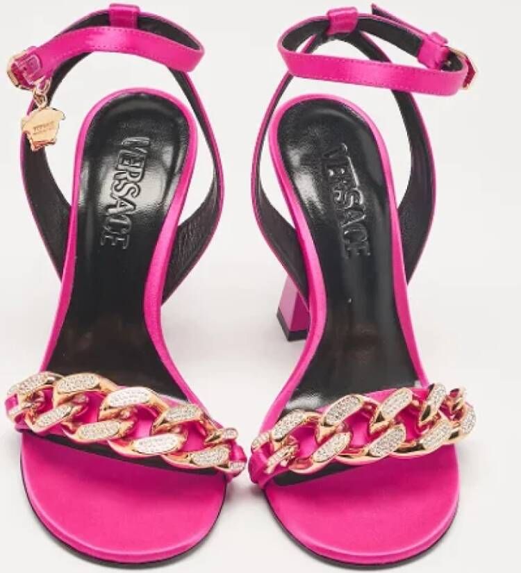 Versace Pre-owned Satin sandals Pink Dames