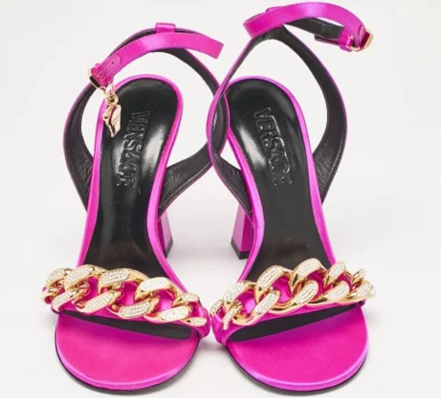 Versace Pre-owned Satin sandals Pink Dames