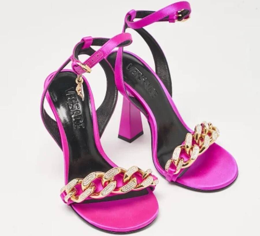 Versace Pre-owned Satin sandals Pink Dames