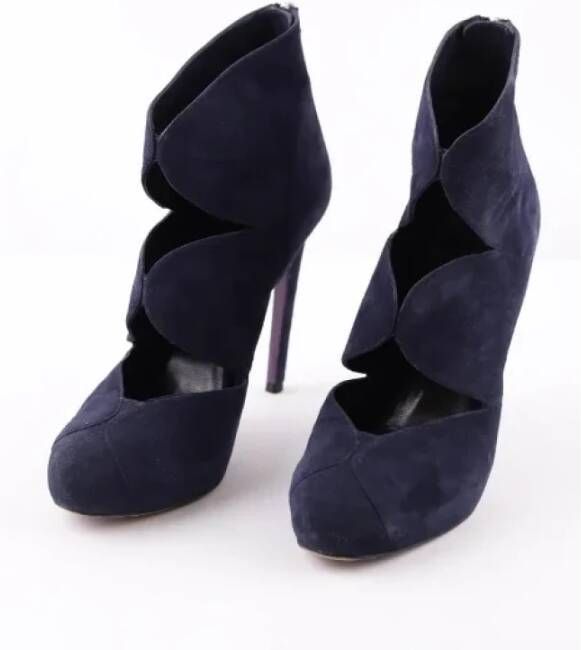 Versace Pre-owned Suede heels Blue Dames