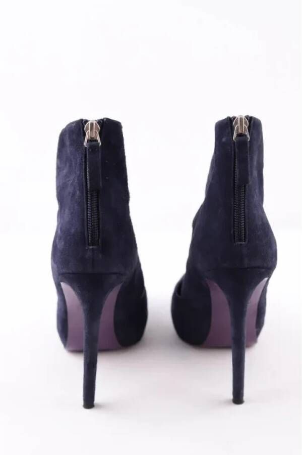 Versace Pre-owned Suede heels Blue Dames