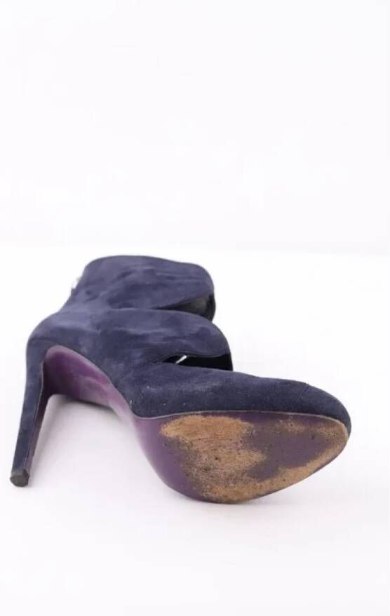 Versace Pre-owned Suede heels Blue Dames