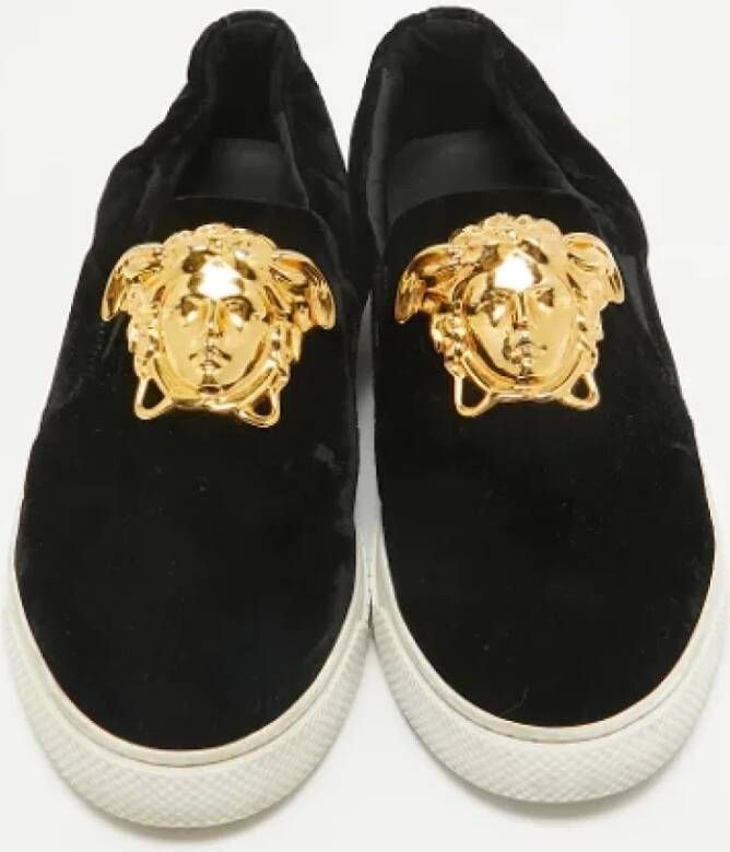 Versace Pre-owned Velvet sneakers Black Dames