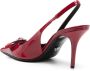 Versace Rode Kalfsleren Slingback Hakken Red Dames - Thumbnail 4