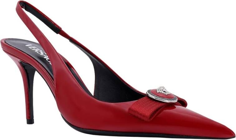 Versace Rode Stiletto Pumps met La Medusa Detail Red Dames