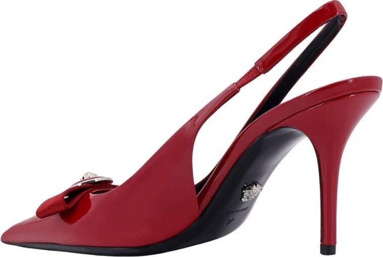 Versace Rode Stiletto Pumps met La Medusa Detail Red Dames