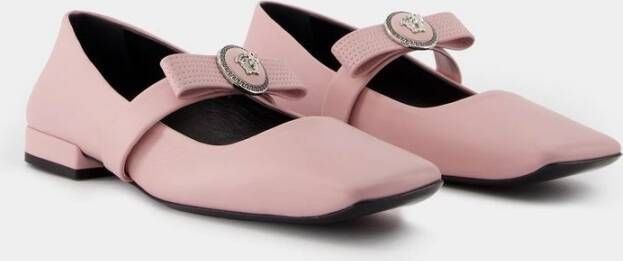 Versace Roze Leren Ballerina Pink Dames