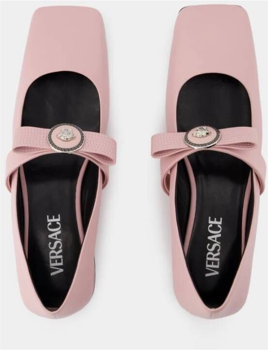 Versace Roze Leren Ballerina Pink Dames