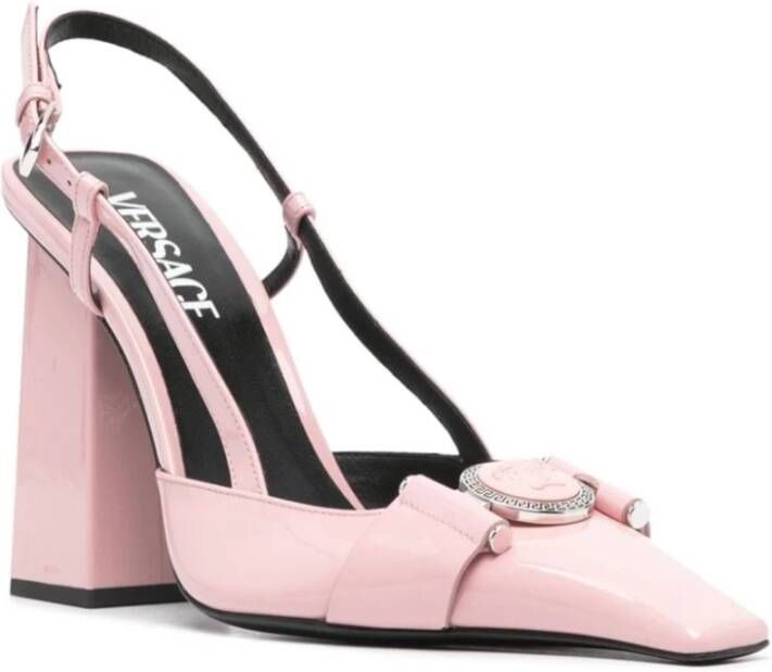 Versace Roze Patent Leren Slingback Hakken Pink Dames