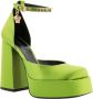 Versace Satin Décolleté Hakken met Strass Details Green Dames - Thumbnail 2