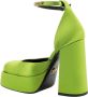 Versace Satin Décolleté Hakken met Strass Details Green Dames - Thumbnail 3