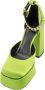 Versace Satin Décolleté Hakken met Strass Details Green Dames - Thumbnail 4