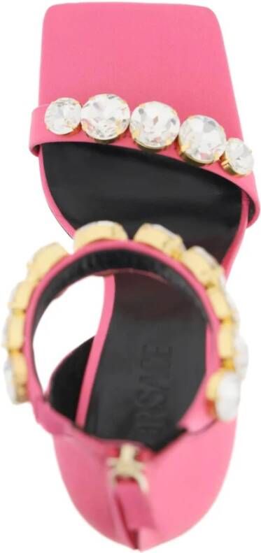 Versace Satin Kristal Sandalen Pink Dames