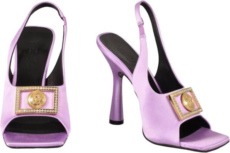 Versace Satin Schoenen Collectie Purple Dames