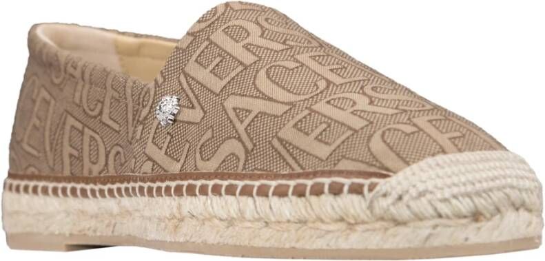 Versace Slip-on Espadrilles met Medusa Logo Detail Beige Dames