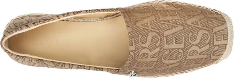 Versace Slip-on Espadrilles met Medusa Logo Detail Beige Dames