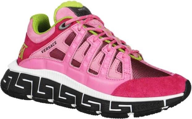 Versace Suede Low-Top Sneakers Pink Dames