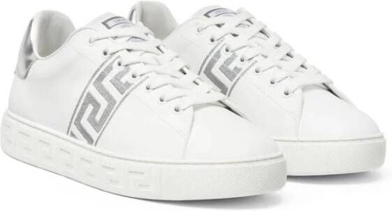 Versace Wit Zwart Kalfsleer Sneaker White Heren