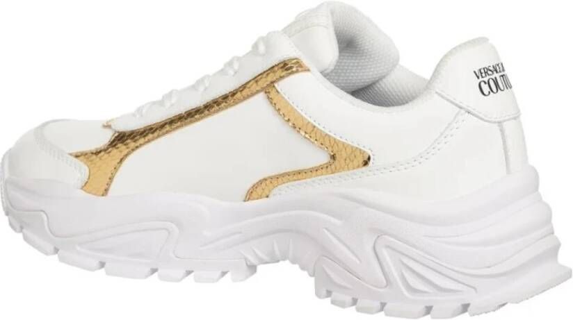 Versace Witte en gouden Sneakers met Logo White Dames