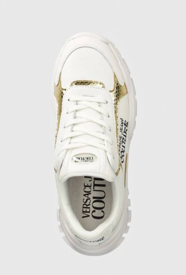 Versace Witte en gouden Sneakers met Logo White Dames