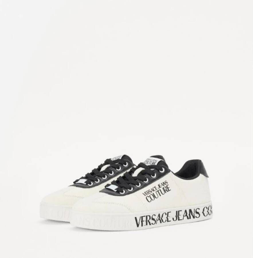 Versace Witte Lage Sneakers met Logo Motief White Heren