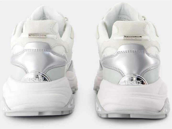 Versace Witte Leren Lage Sneakers White Heren