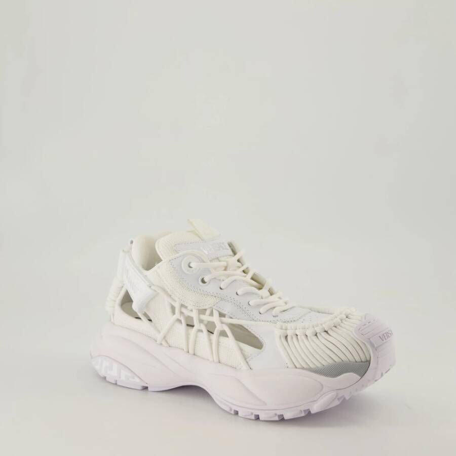 Versace Witte Leren Mand Schoenen Lente-Zomer 2025 White Dames