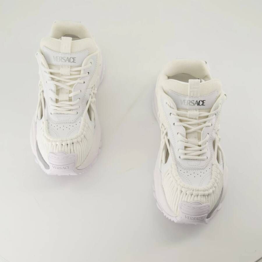 Versace Witte Leren Mand Schoenen Lente-Zomer 2025 White Dames