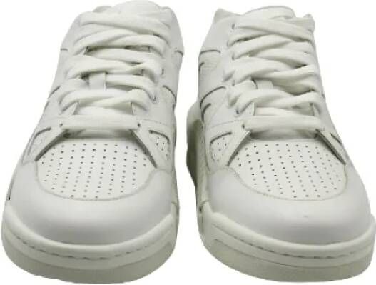 Versace Witte Leren Panel Sneakers Wit Dames