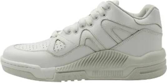 Versace Witte Leren Panel Sneakers Wit Dames