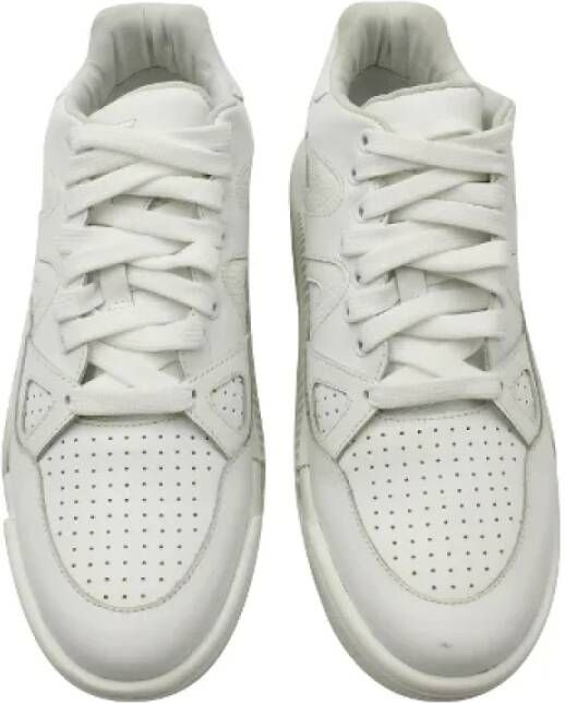 Versace Witte Leren Panel Sneakers Wit Dames