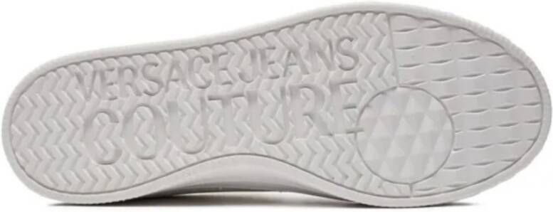 Versace Witte Leren Sneakers met Gouden Logo White Dames