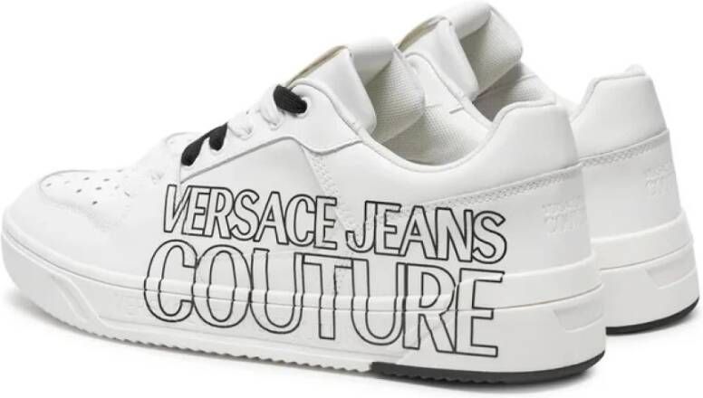 Versace Witte Sneakers Effen Kleur Vetersluiting White Heren