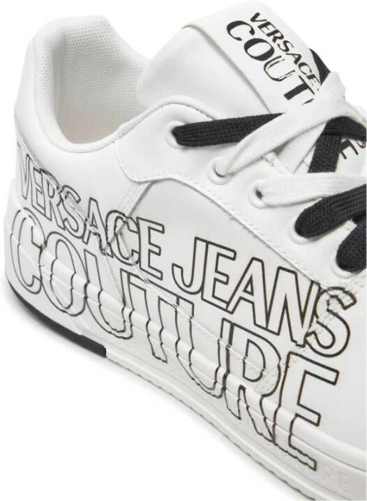 Versace Witte Sneakers Effen Kleur Vetersluiting White Heren