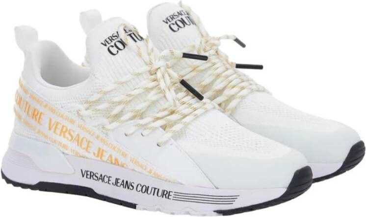 Versace Witte Sneakers met Gouden Logo White Dames