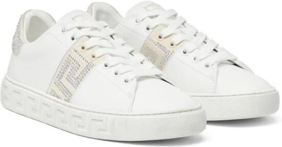 Versace Witte Sneakers met Kristalversiering White Dames