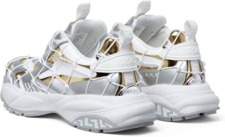 Versace Witte Sneakers met Metallic Color-Block Design White Heren