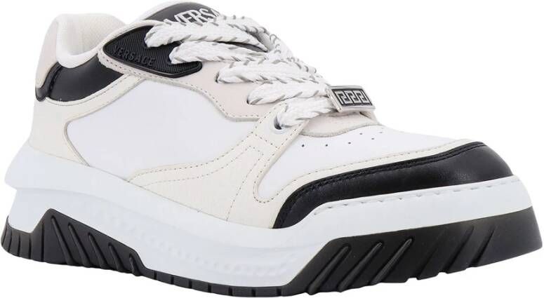 Versace Witte Sneakers Veters Rubber Zool Multicolor Heren