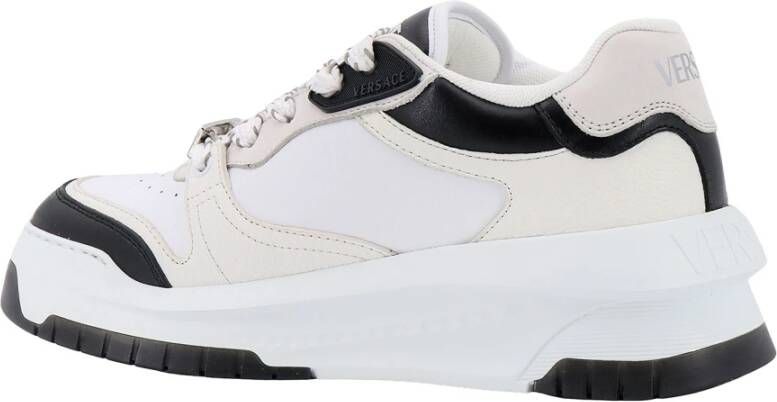 Versace Witte Sneakers Veters Rubber Zool Multicolor Heren