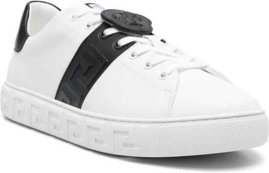 Versace Witte Veterschoenen met Medusa Head White Heren