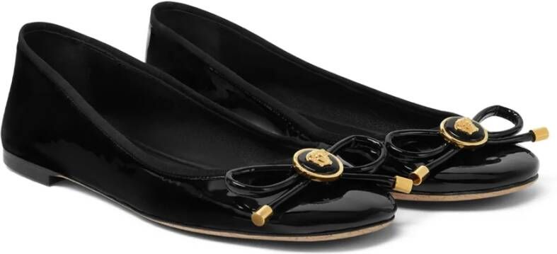 Versace Zwarte Lakleren Ballet Flats Black Dames