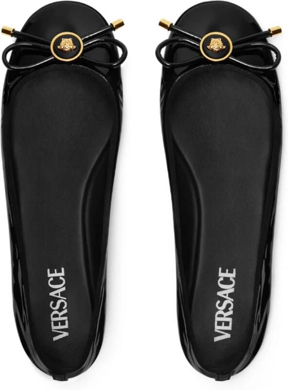 Versace Zwarte Lakleren Ballet Flats Black Dames