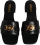 Versace Zwarte leren logoslippers Black Dames - Thumbnail 3