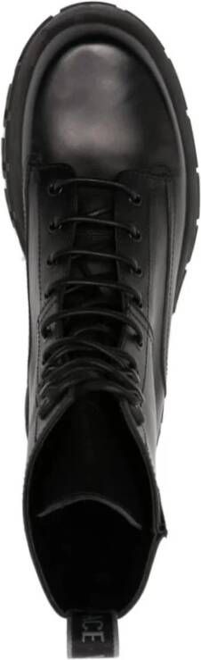 Versace Zwarte Leren Schoenen Black Heren