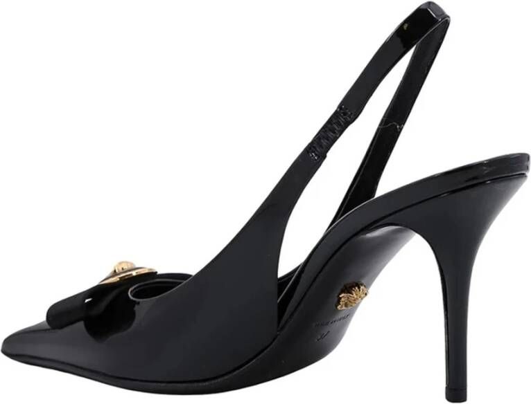 Versace Zwarte Leren Slingback Pumps Black Dames