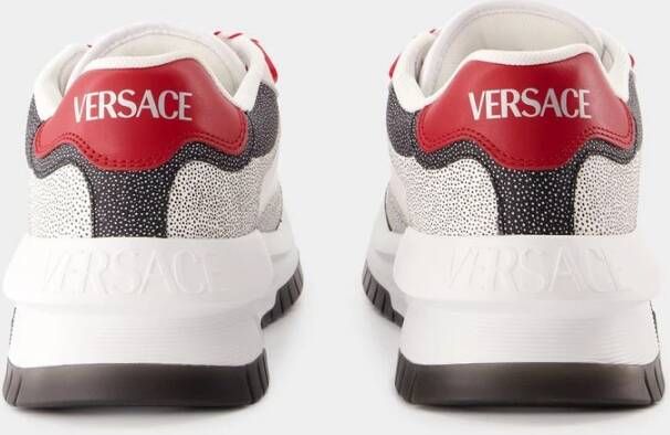 Versace Zwarte leren sneakers Odissea stijl Multicolor Heren