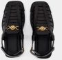 Versace Zwarte Leren Vierkante Open Sandalen Black Heren - Thumbnail 4